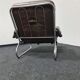 Vintage tubular framed leather lounge chair