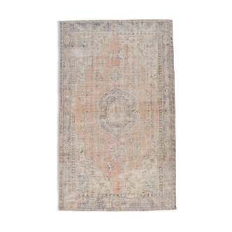 5x9 pale color wool vintage rug 283x171cm