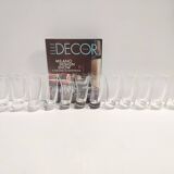 Set of Twelve Crystal Drinking Glasses by A.Mangiarotti for Cristallerie Colle