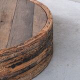 Table basse en bois brutaliste primitive Français milieu du siècle