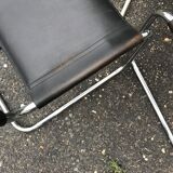 Table et chaises style bauhaus italien chrome & fumé années 1960