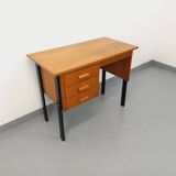 Vintage oak and black wood desk from the 60s