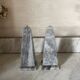 pair of obelisk bookends in marble Art Deco style