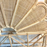 Canage headboard and rattan