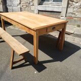 Table de ferme avec paire de bancs