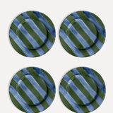 Set of 4 hand-painted ceramic dinner plates