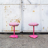 Pair of postmodern stools, italy 80s