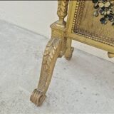 Écran de cheminée pare feux d'époque Louis XVI 18éme en bois dorée