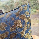 Decorative cushion amalys blue and gold