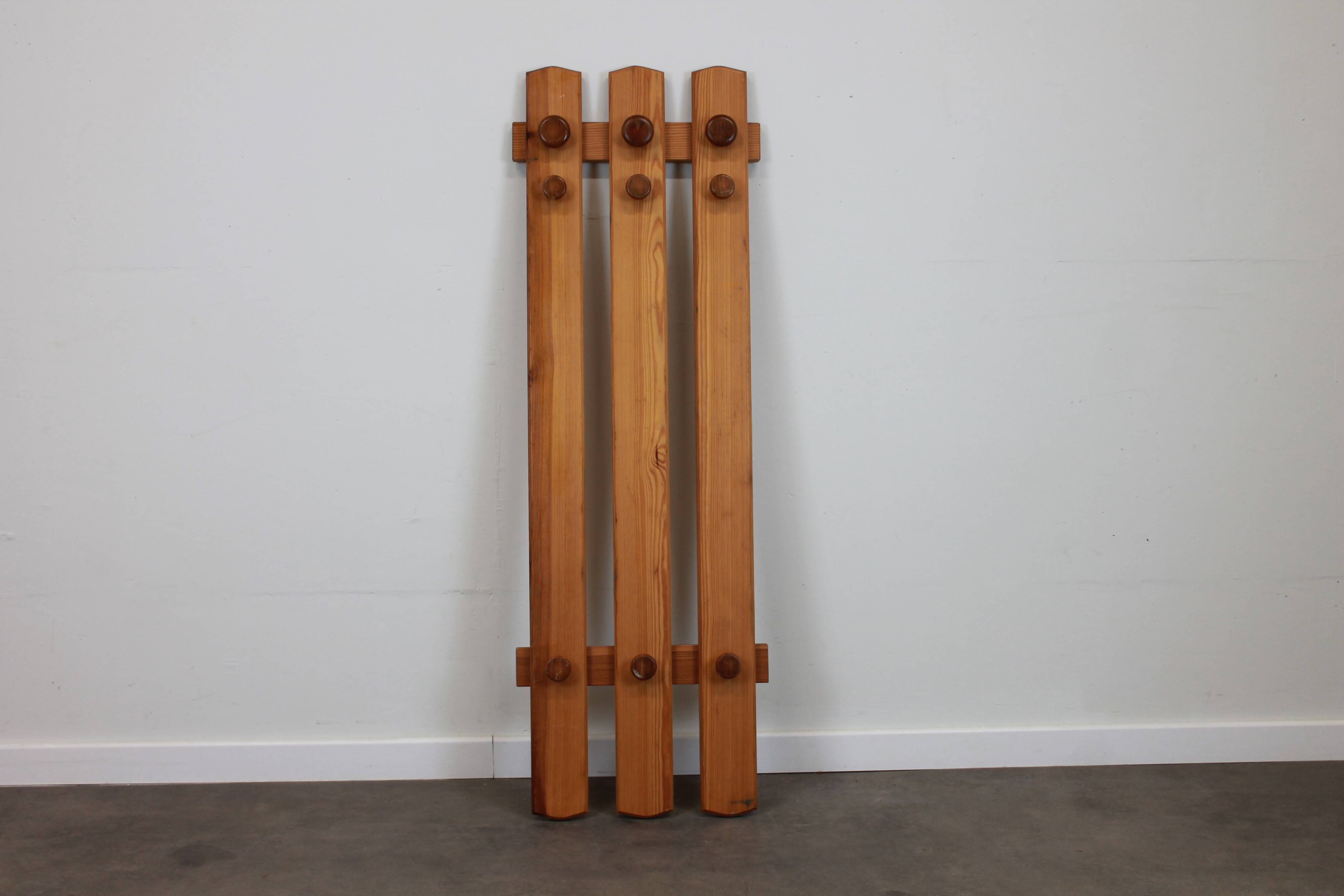 Pine wall coat rack