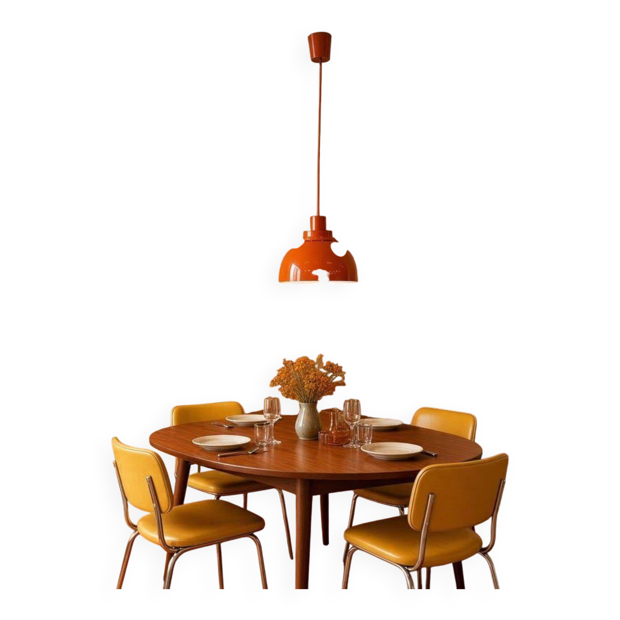 Suspension/lustre/plafonnier orange vintage