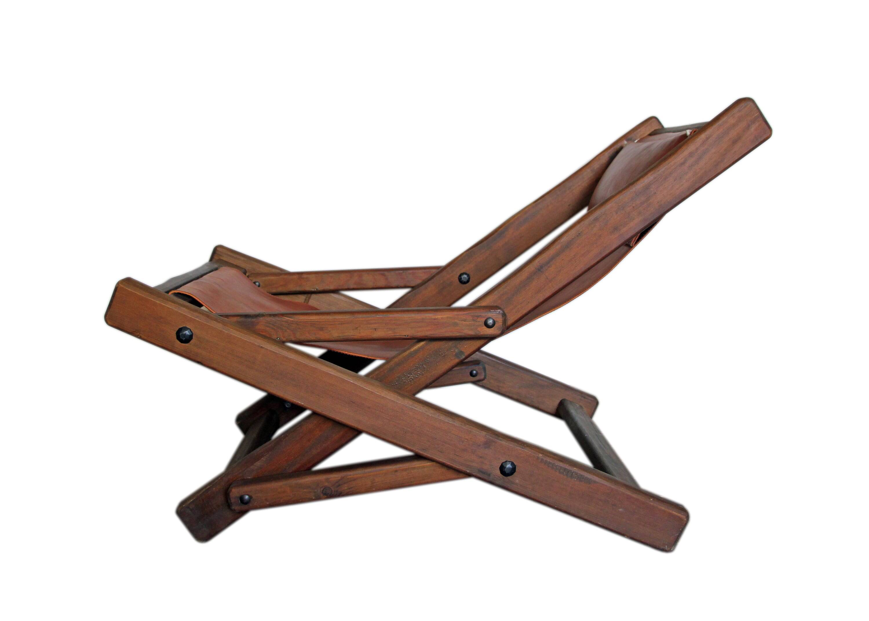 Brutalist leather lounge chair, 50s/60s