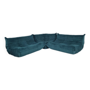 Ensemble Ligne Roset - velours bleu