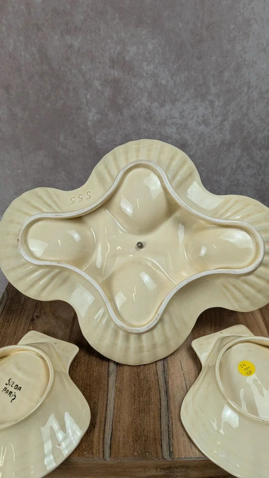 Présentoir coquillage vintage Siloa Paris + 2 coquilles