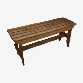 Slatted oak bench