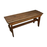 Slatted oak bench
