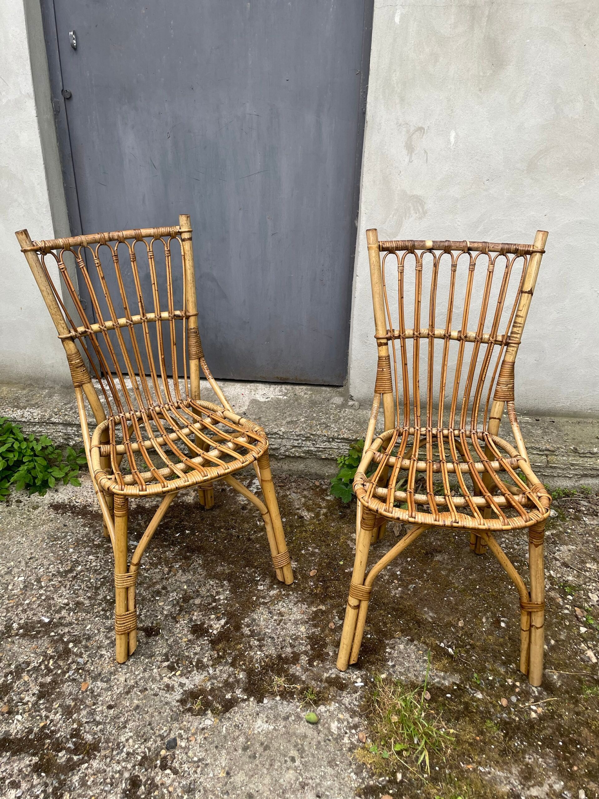 Pair of rattan chairs