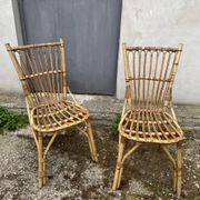 Paire de chaises en rotin