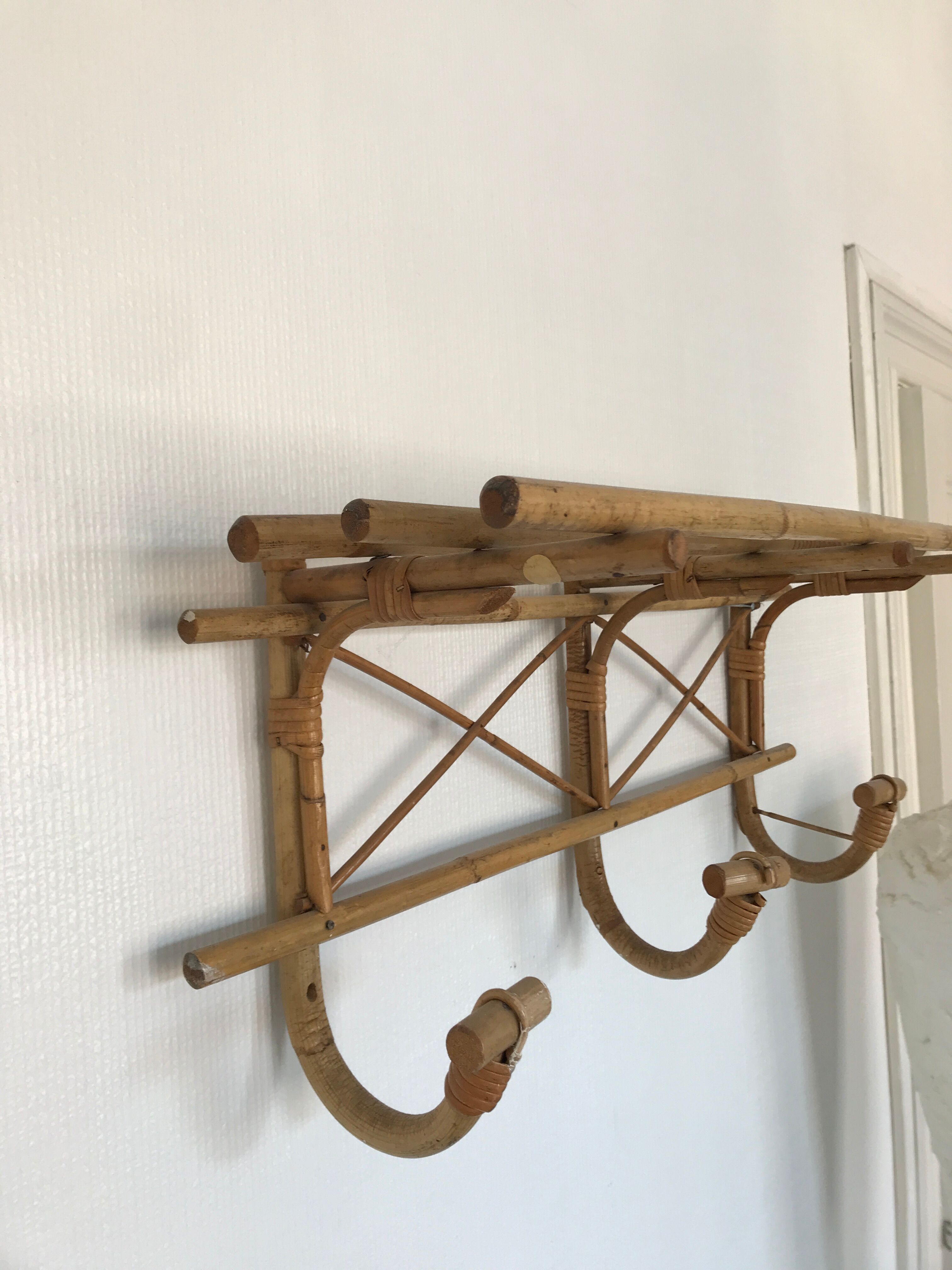 Bamboo coat rack shelf
