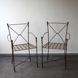 Wrought iron armchairs, Provençal style