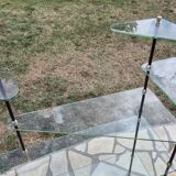 Présentoir de vitrine vintage en verre. 1960