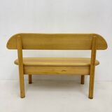 Vintage Danish Ansager mobler solid wooden bench , 1970s