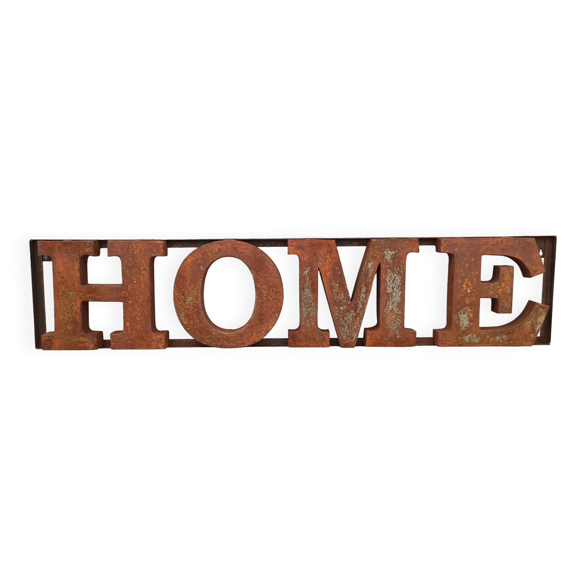 HOME rusty metal sign