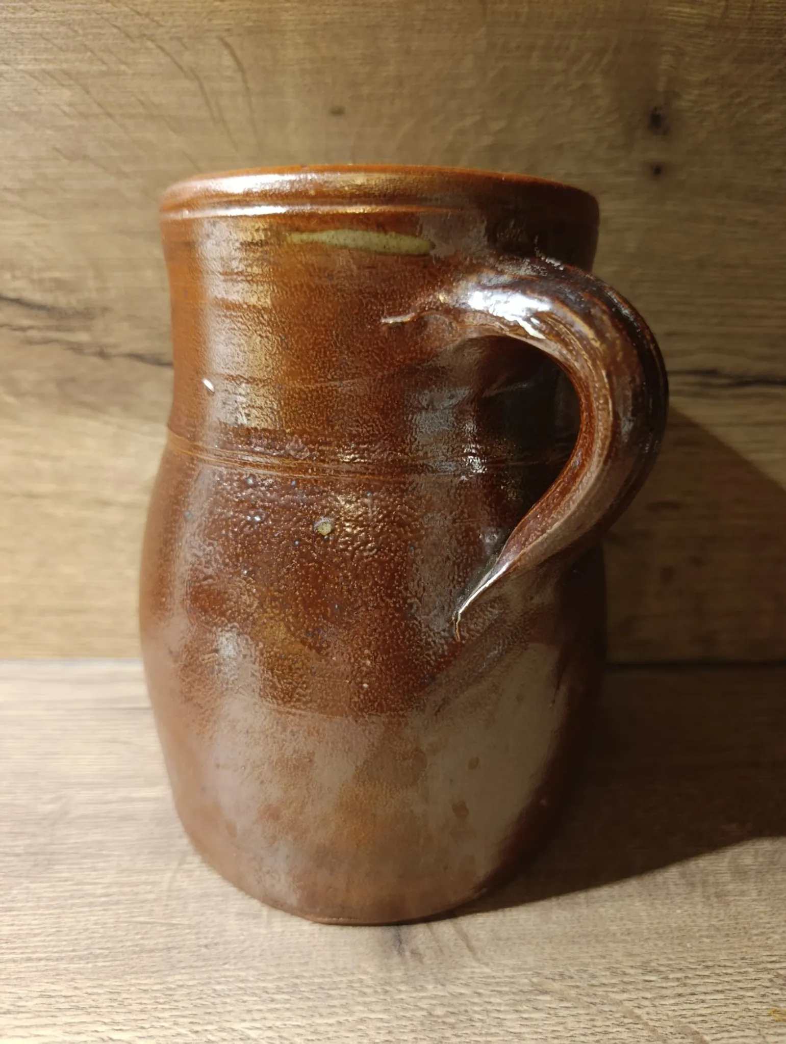 antique glazed stoneware jug / milk pot, late 19th century