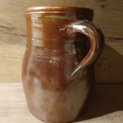antique glazed stoneware jug / milk pot, late 19th century