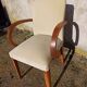 Pair of bridge armchairs from the 50s off-white velvet