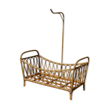 Children's bed in vintage rattan from the 1950s