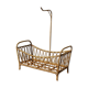 Children's bed in vintage rattan from the 1950s