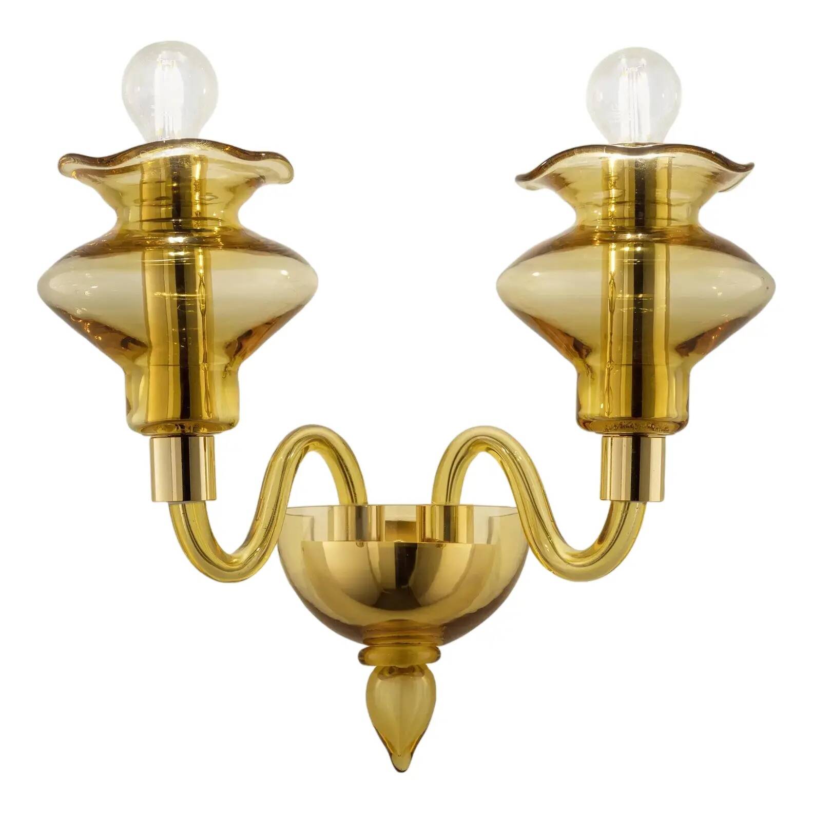 Amber Murano Glass Sconce with Linear Design by Simoeng for Simoeng