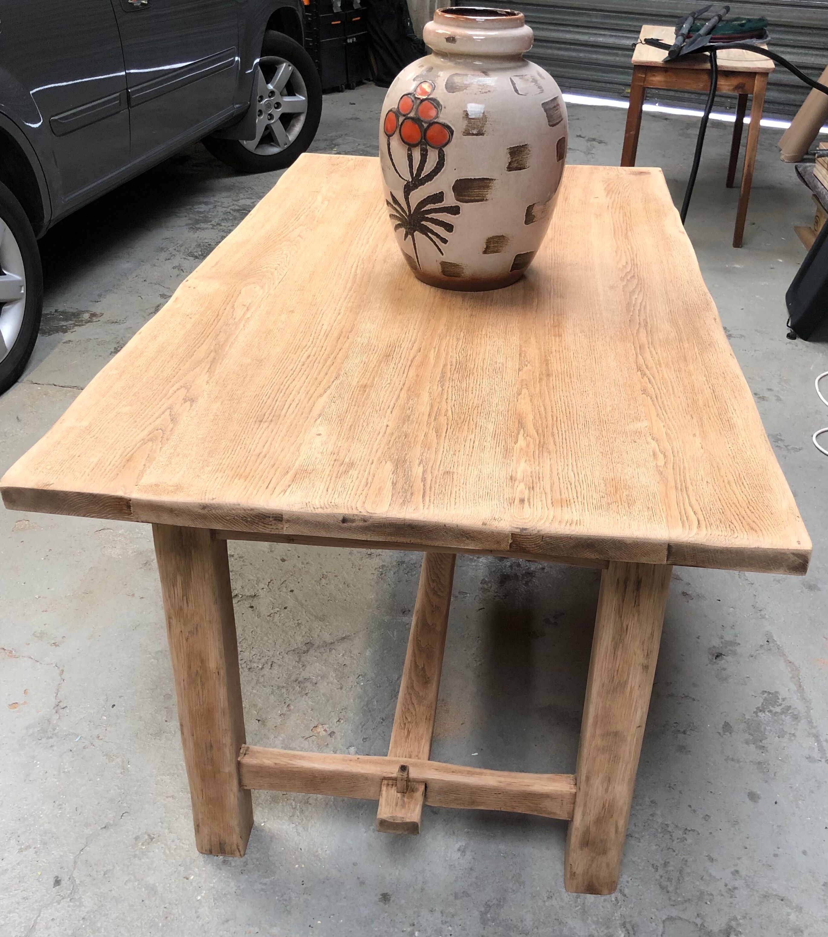 Old artisanal farmhouse table solid oak