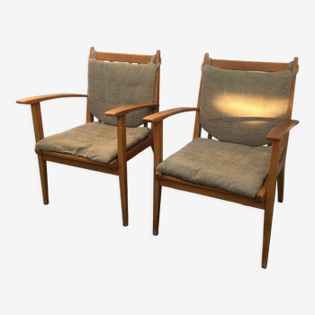 Paire de fauteuils vintages 60s midcentury tchécoslovaquie