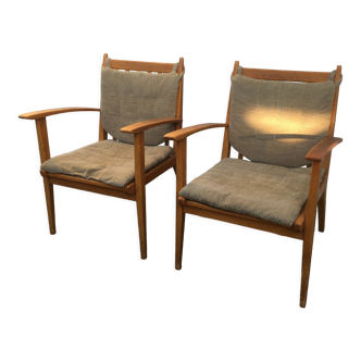 Armchair pair vintage 60s