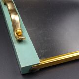 Small wooden metal top and mirror around 1950