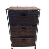 Commode rotin 3 tiroirs