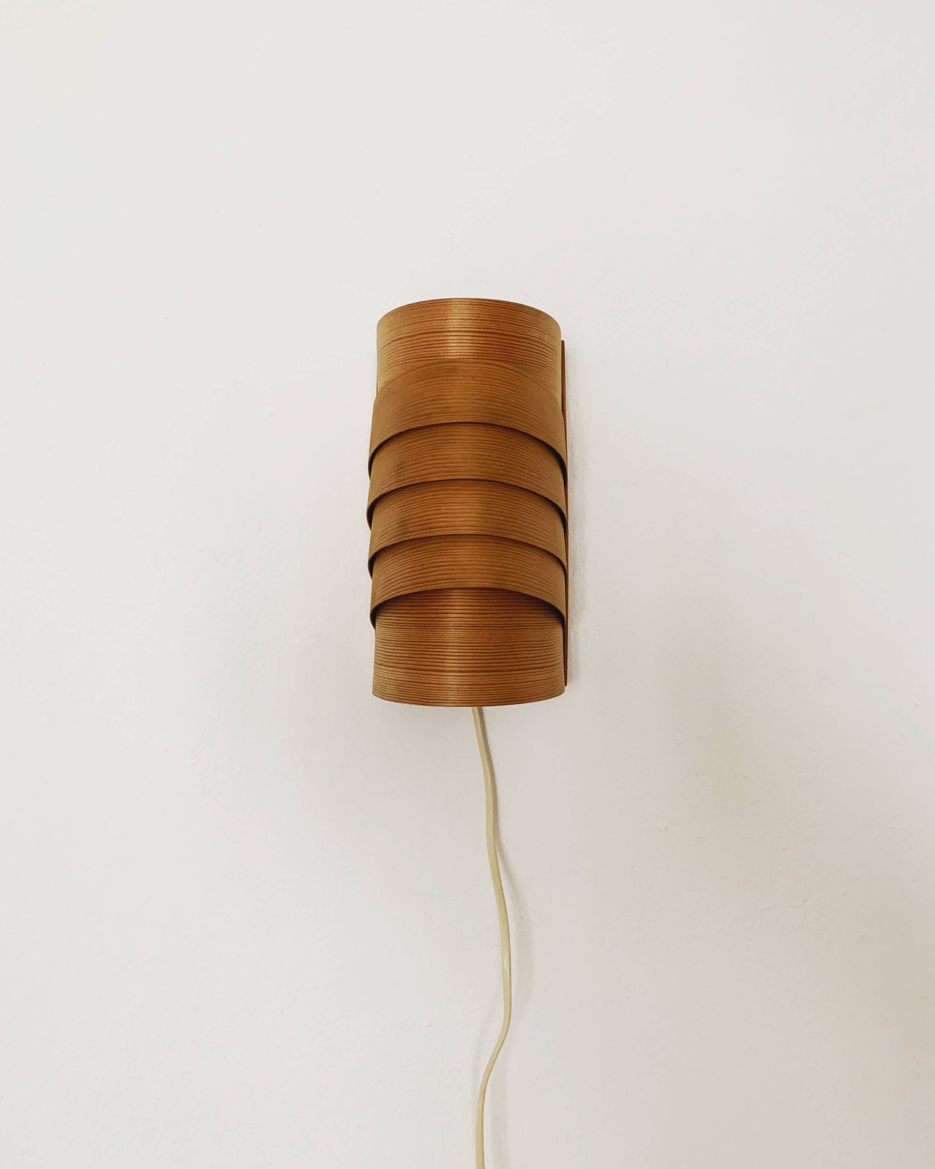 Swedish Wooden Wall Lamp by Hans Agne Jakobsson for Ellysett Markaryd