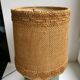 Table lamp with feet in water green opaline and woven lampshade 60s-70s