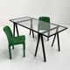 Trestle desk in glass and metal by Rodney Kinsman for Bieffeplast, 80