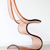Vintage smoked plexiglass sculptural chair by Michel Dumas, 1970.