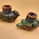 Ceramic bird candlesticks (2)