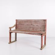 Bench - Original red paint - Pine wood - 1860s