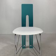 Set of 6 Memphis dining chairs in bouclé, 1980s