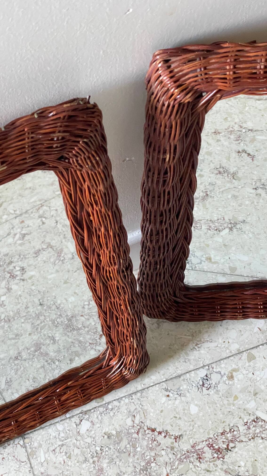 Pair of VINTAGE Rattan MIRRORS