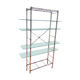 Modular metal chrome and vintage glass shelves from the 1970s.