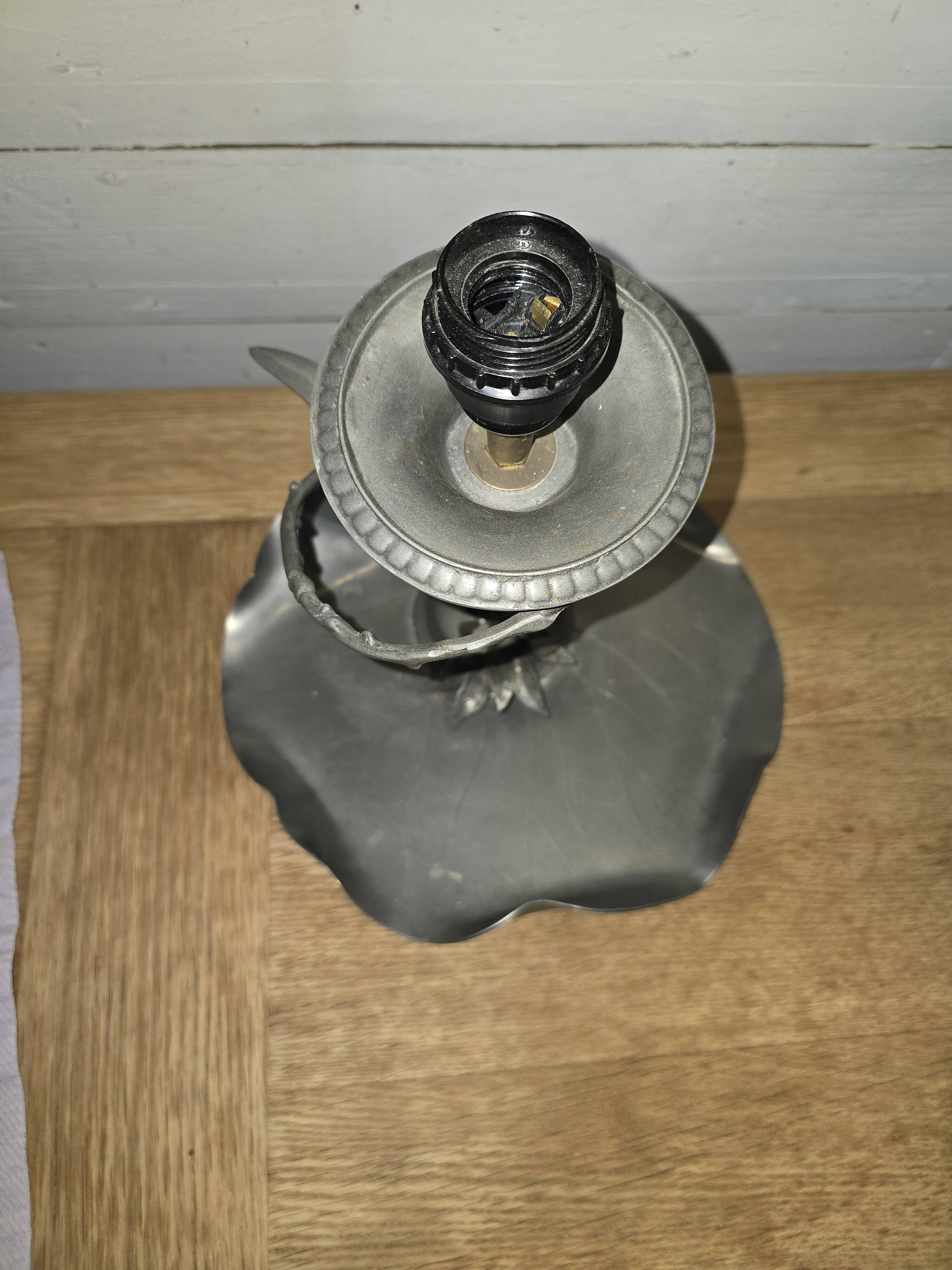 Lampe art déco en étain des années 1930