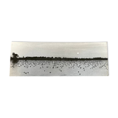 Photographie tirage argentique noir et blanc circa 1970 coucher de soleil