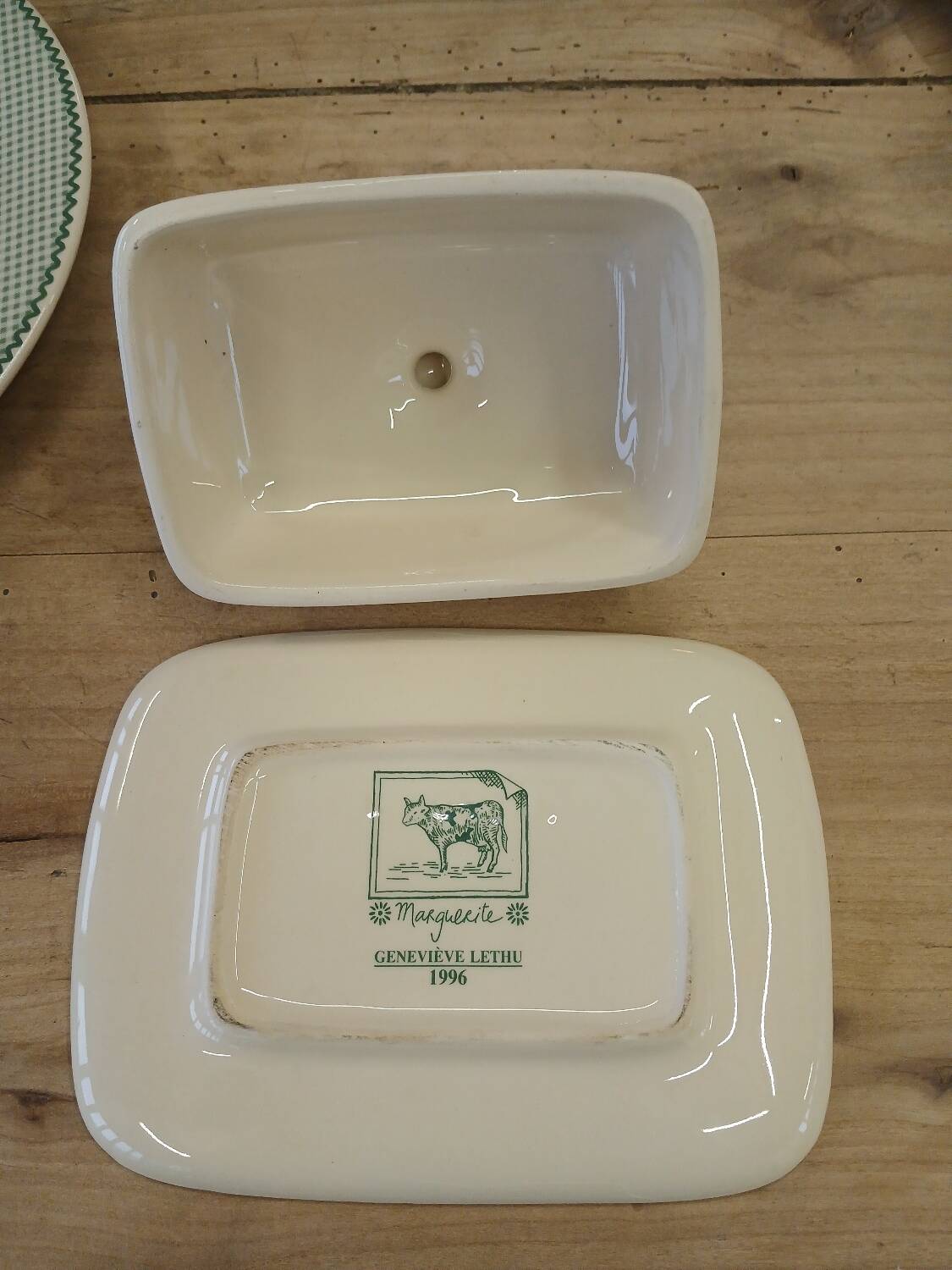 Set of dishes, salad bowl, butter dish Geneviève Lethu